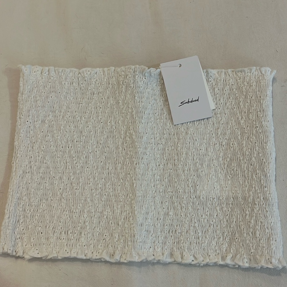 Subdued White tube top with detailing